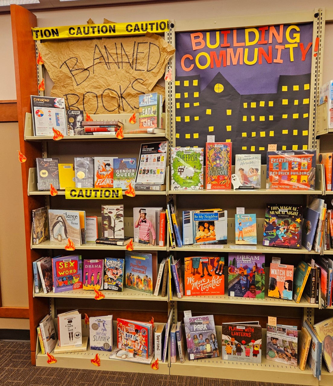 colorful book display