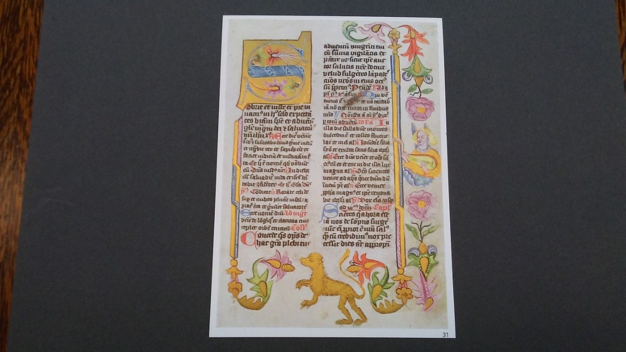illustrated ornate leaf with marginalia