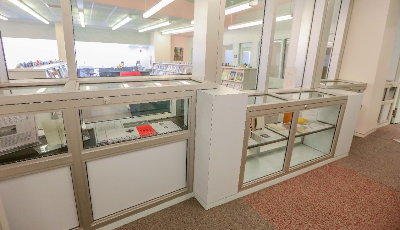 Image of Display Cases in DAAP Library Entryway